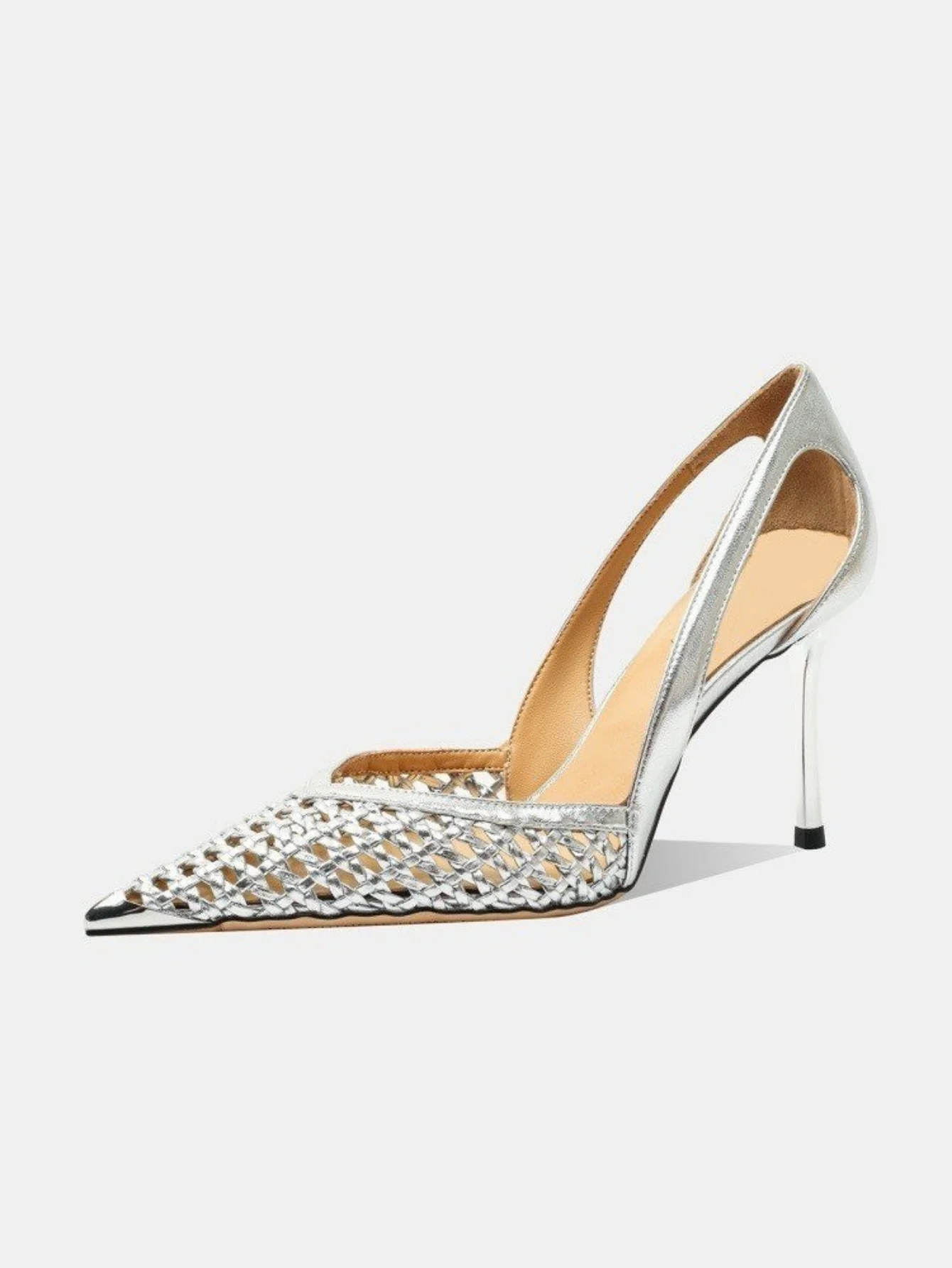 Woven Openwork High Heels - Image 6