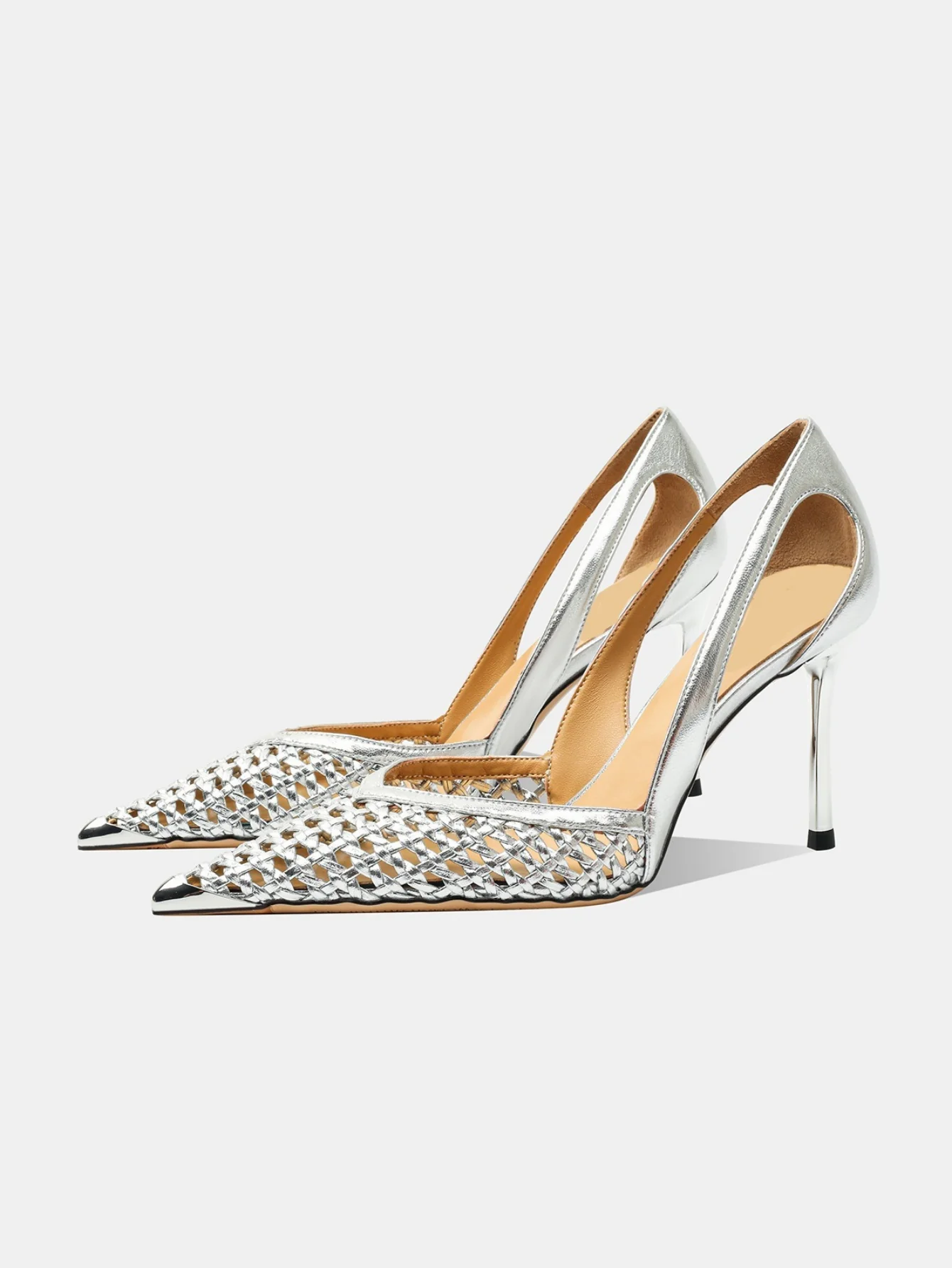 Woven Openwork High Heels - Image 7