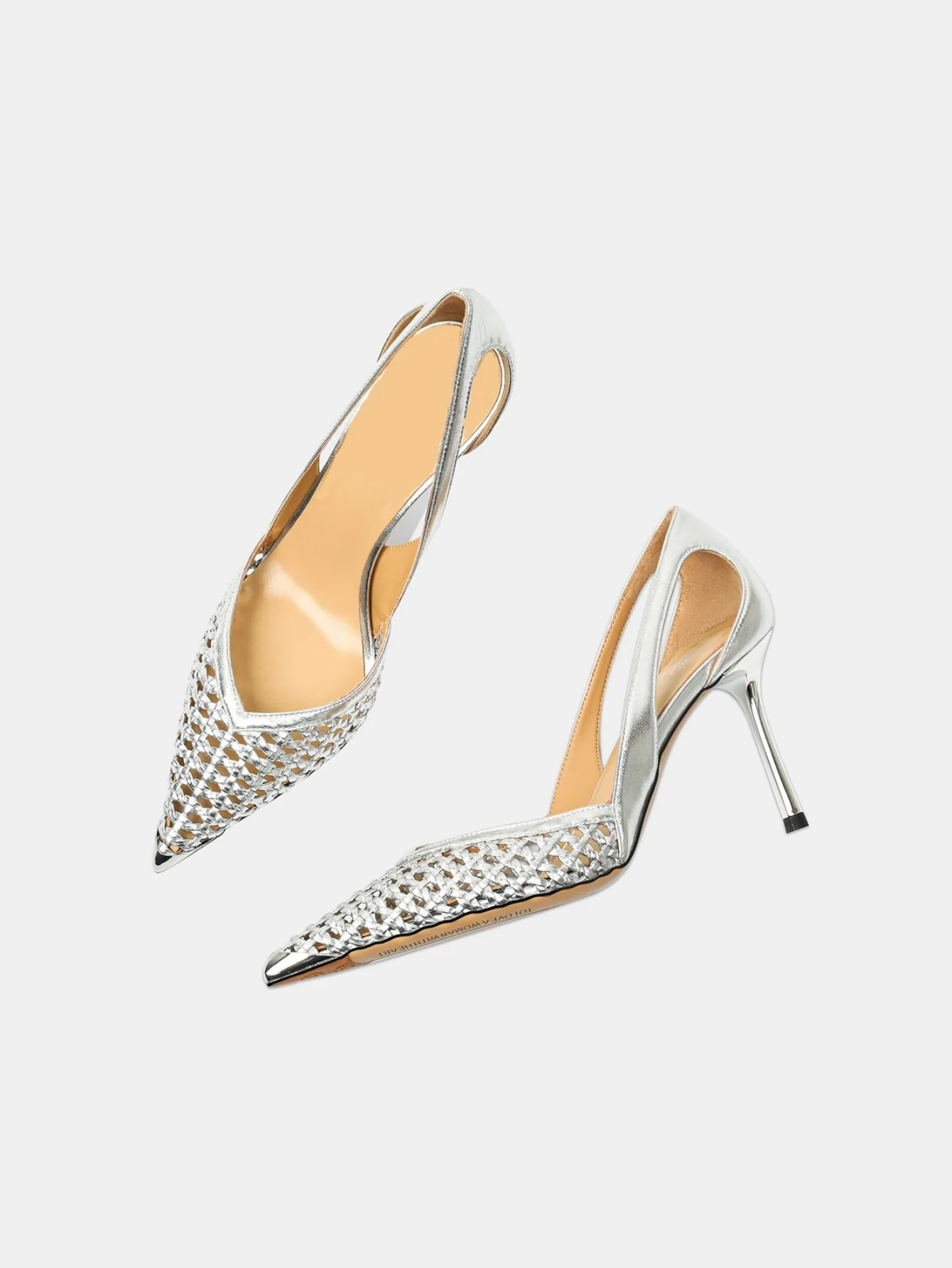 Woven Openwork High Heels - Image 8