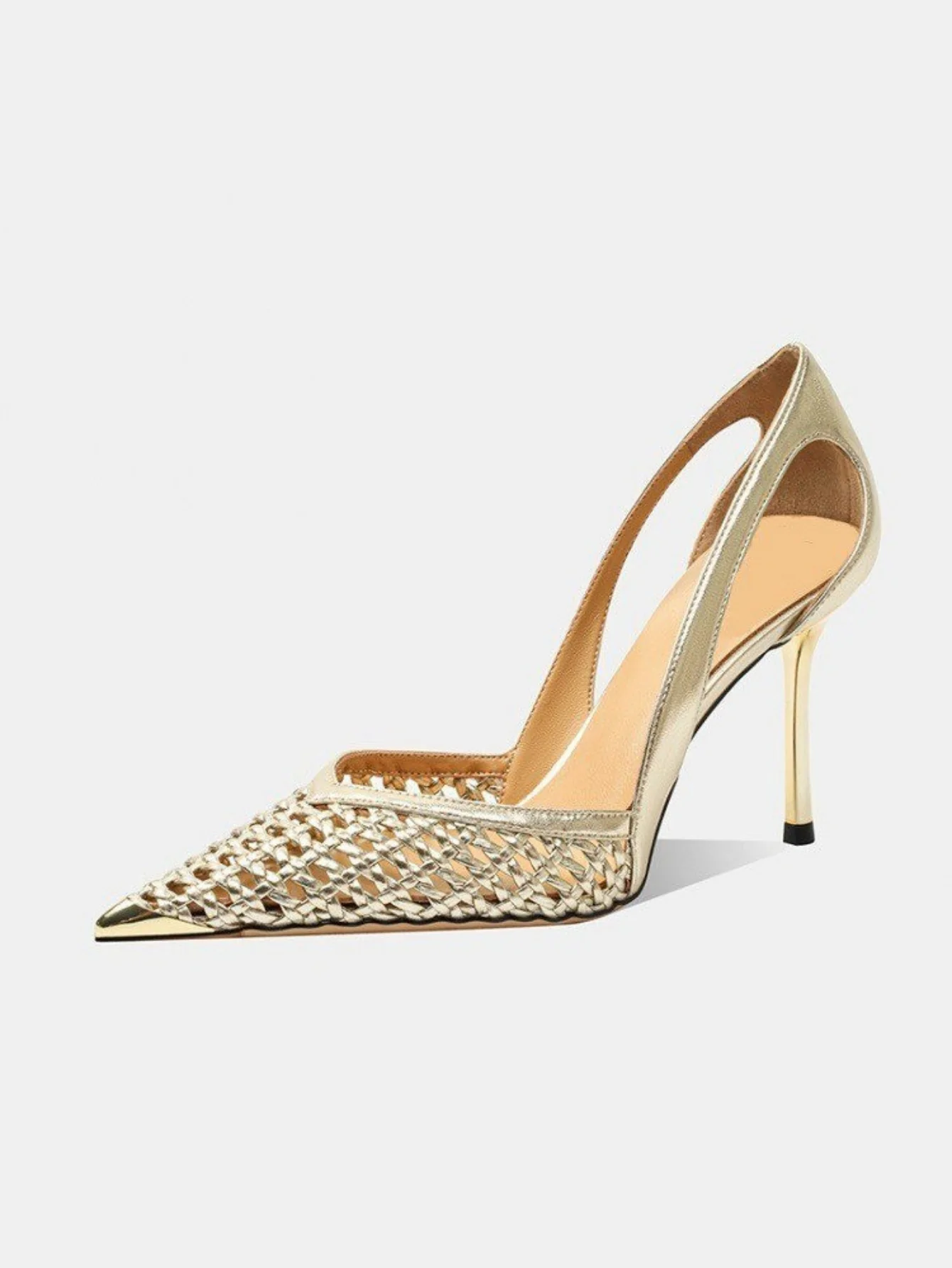 Woven Openwork High Heels - Image 9