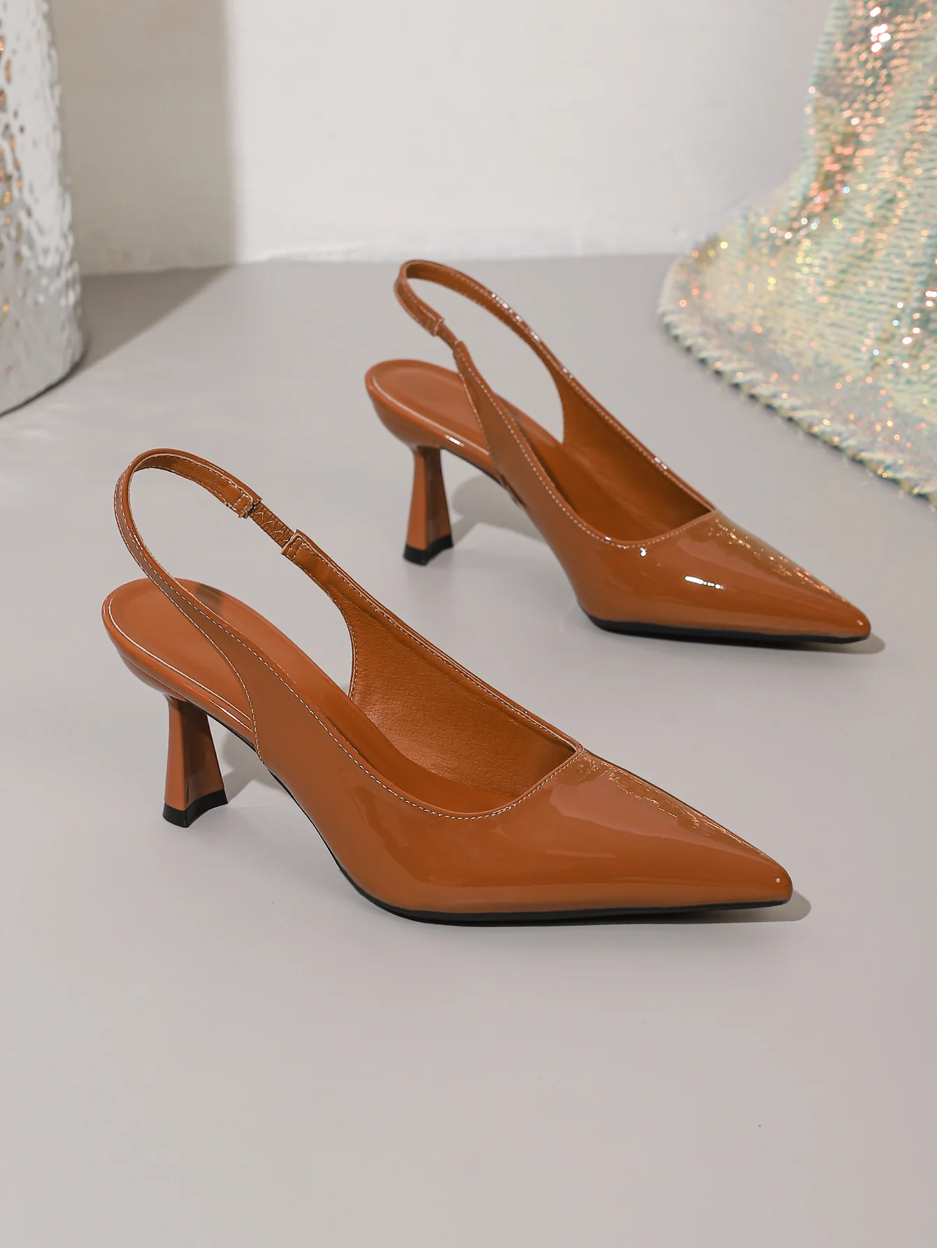 Pointed-toe Open-back High Heels - Image 17
