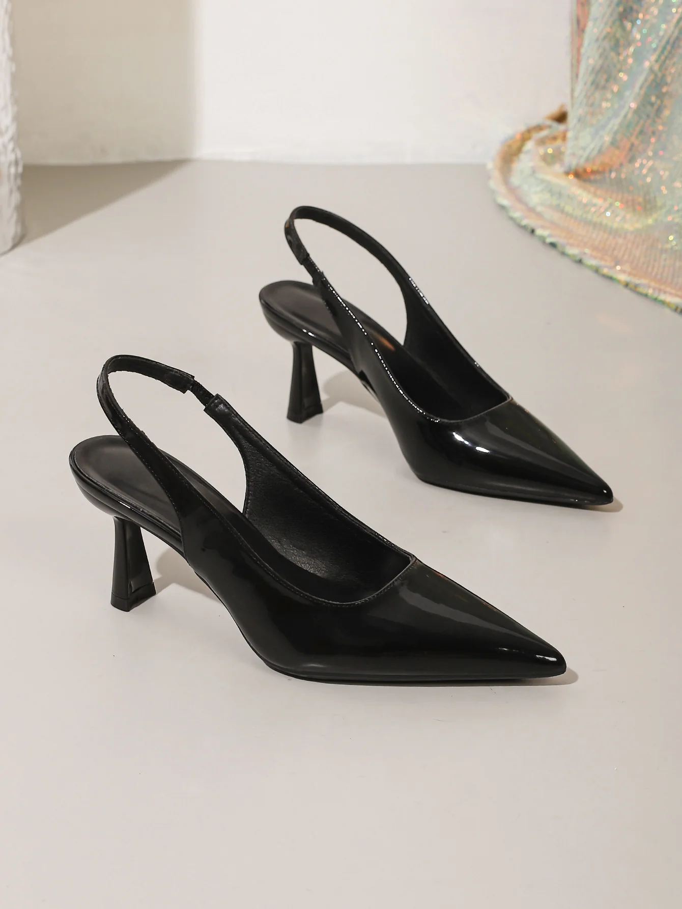 Pointed-toe Open-back High Heels - Image 5