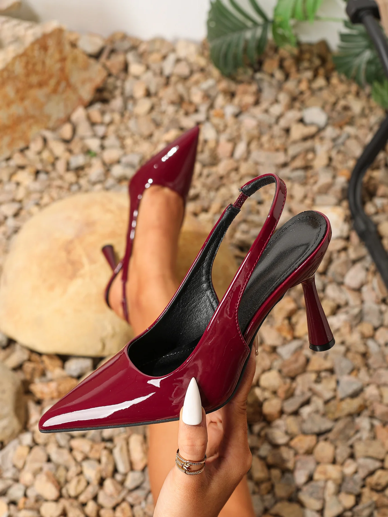 Pointed-toe Open-back Stiletto Heels - Image 2