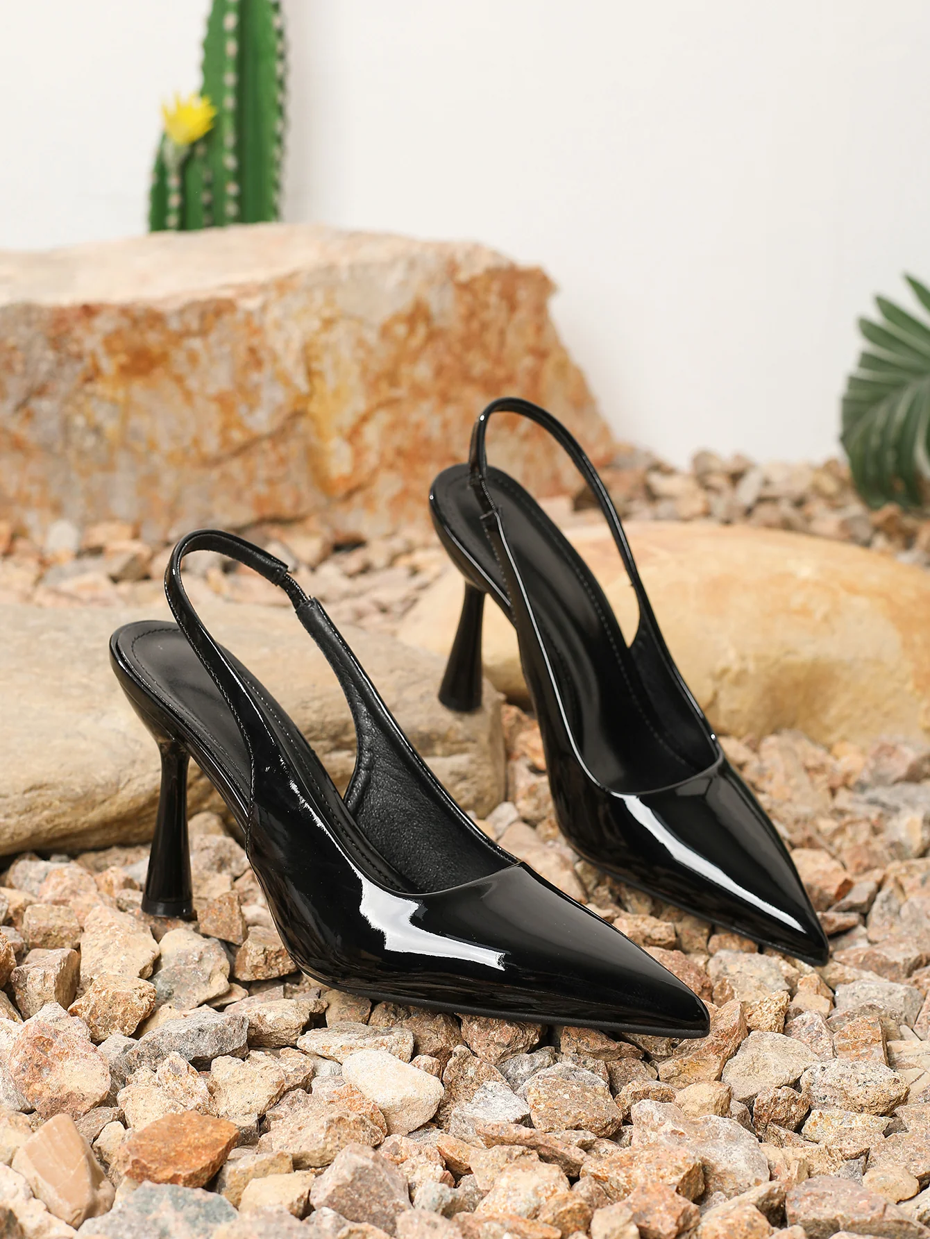 Pointed-toe Open-back Stiletto Heels - Image 9
