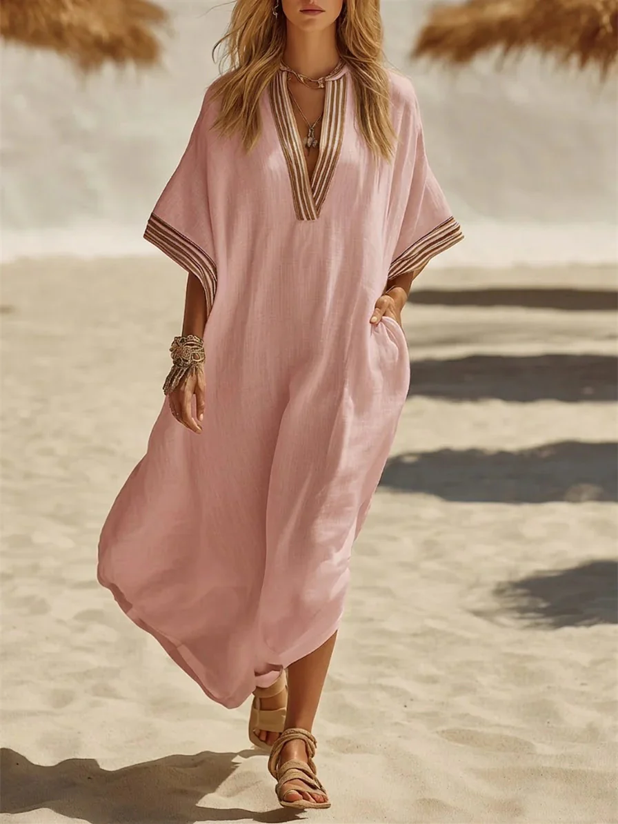 Solid Color Patchwork Dress, Gentle And Simple Long Skirt - Image 5