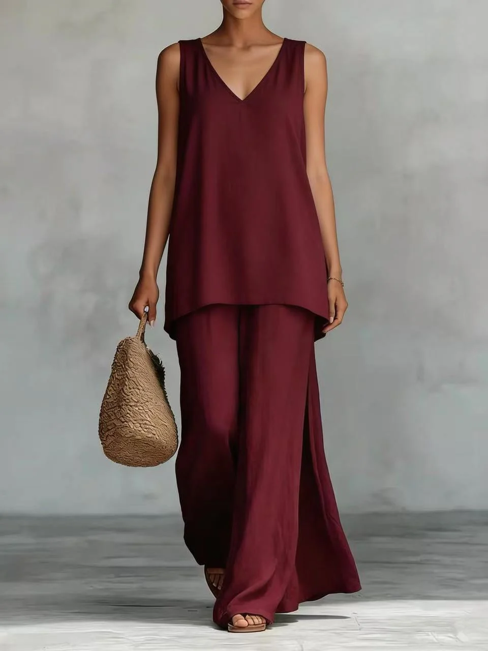 Solid Color Versatile Two-piece Set - Image 4