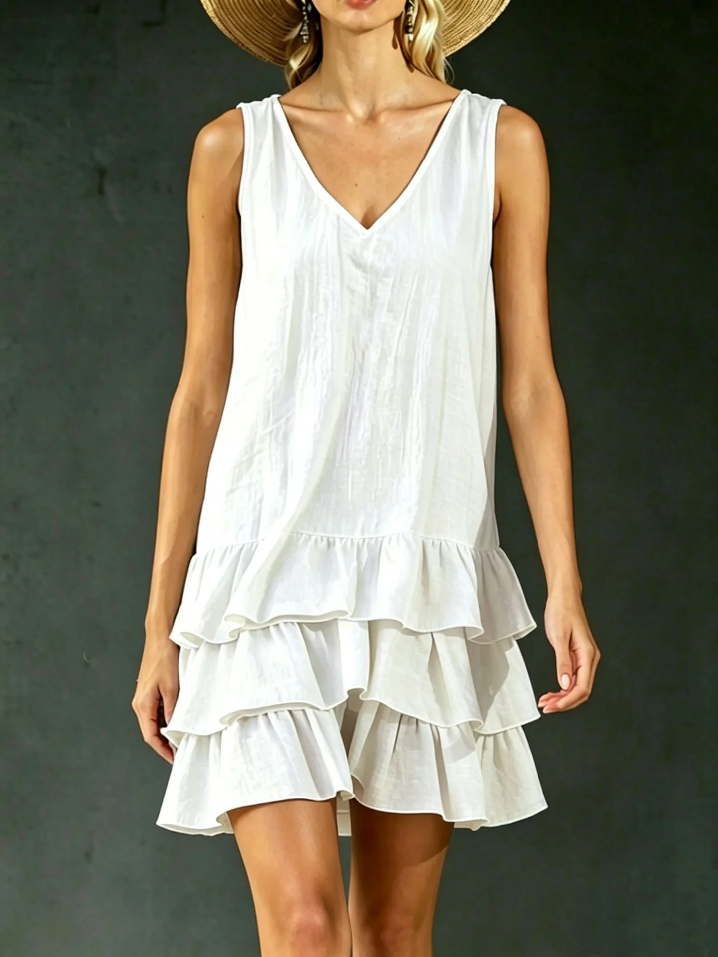 Solid Color Patchwork Dress, Gentle And Simple Long Skirt - Image 2