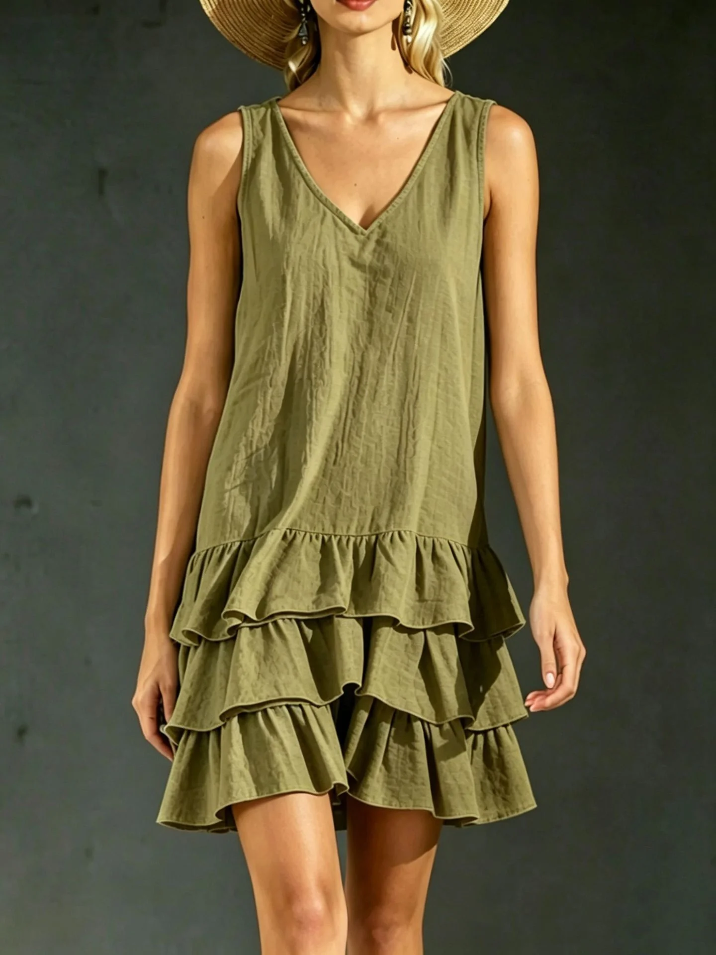 Solid Color Patchwork Dress, Gentle And Simple Long Skirt - Image 4