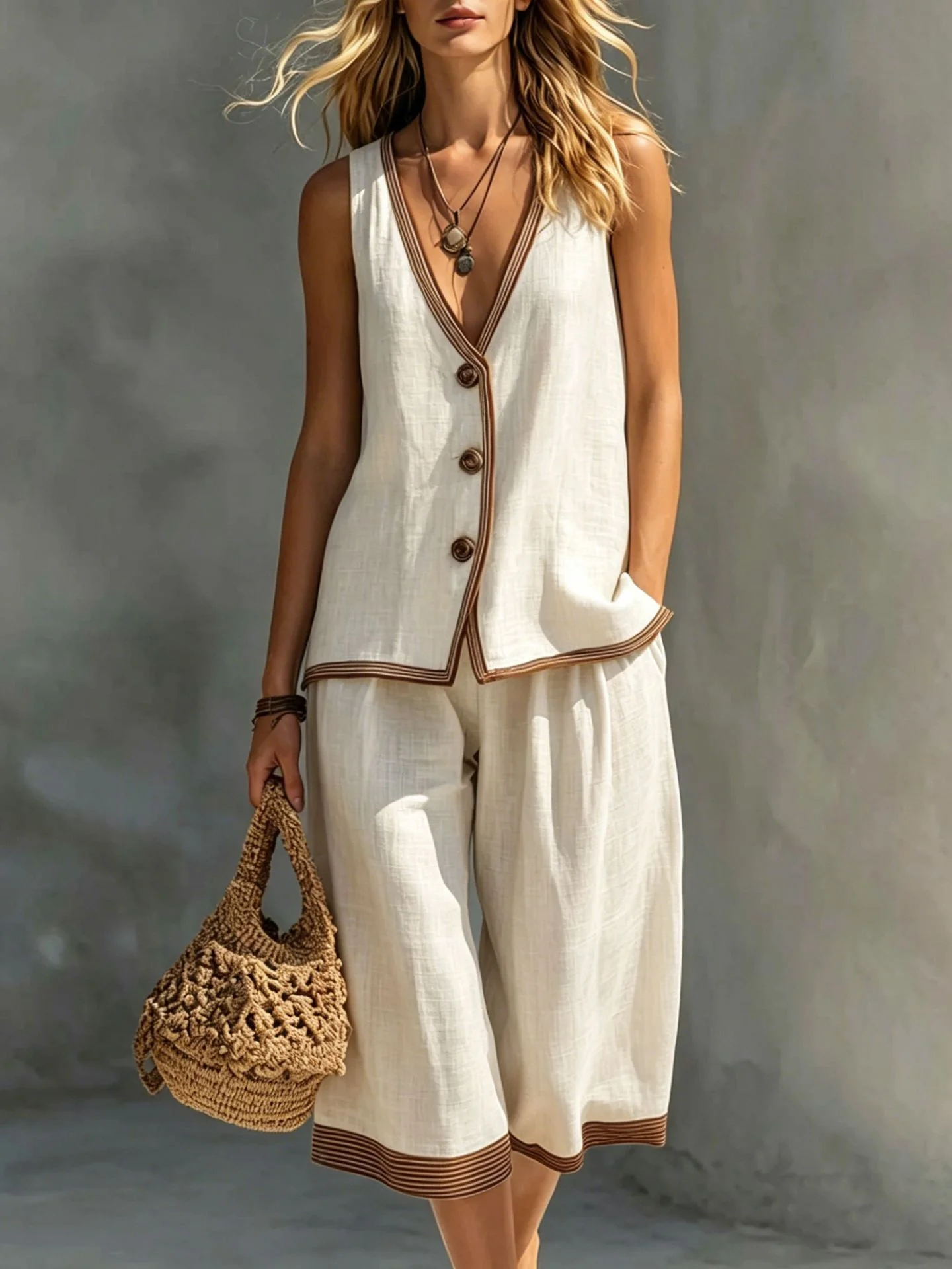Solid Color Color-blocked Patchwork Versatile Dress - Image 2